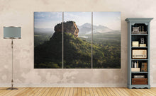 Load image into Gallery viewer, Sigiriya Lion Rock Fortress Sri Lanka Wall Art Canvas Eco Leather Print 3 Panels