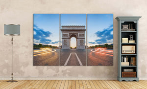 Arc de Triomphe Paris France Wall Art Canvas 3 panels