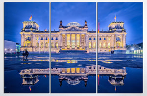 Berlin, The Reichstag Building Canvas Eco Leather Print, Made in Italy!