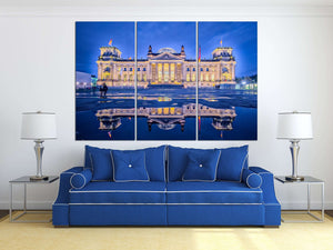 Berlin, The Reichstag Building Canvas Eco Leather Print, Made in Italy!