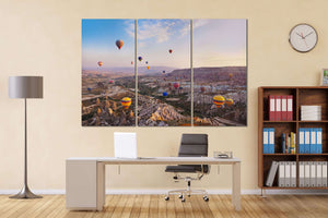 Hot Air Balloons over Cappadocia, Turkey Leather Print/Large Wall Art/Large Cappadocia Print/Made in Italy/Better than Canvas!