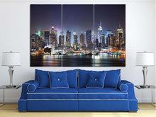 Load image into Gallery viewer, New York City Manhattan Skyline over Hudson River Leather Print, Made in Italy!