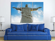 Charger l&#39;image dans la galerie, Christ the Redeemer Brazil Canvas Eco Leather Print, Made in Italy!