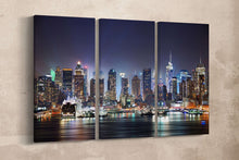 Load image into Gallery viewer, New York City Manhattan Skyline over Hudson River Leather Print, Made in Italy!