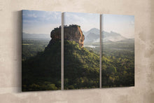 Laden Sie das Bild in den Galerie-Viewer, Sigiriya Lion Rock Fortress Sri Lanka Wall Art Canvas Eco Leather Print 3 Panels