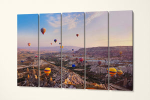 Hot Air Balloons over Cappadocia, Turkey Leather Print/Large Wall Art/Large Cappadocia Print/Made in Italy/Better than Canvas!