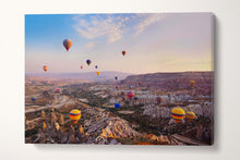 Load image into Gallery viewer, Hot Air Balloons over Cappadocia, Turkey Leather Print/Large Wall Art/Large Cappadocia Print/Made in Italy/Better than Canvas!