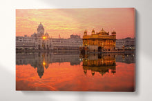 Load image into Gallery viewer, Golden Temple Sri Harmandir Sahib, Amritsar, Punjab, India at sunset canvas eco leather print