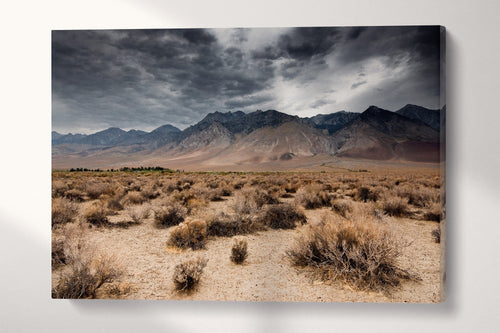 3 Panel Dark Clouds Death Valley 3 Panel Framed Canvas Leather Print