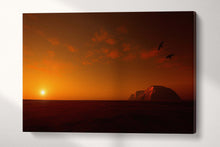 Carica l&#39;immagine nel visualizzatore di Gallery, Uluru Ayers Rock at Sunset Australia Canvas Eco Leather Print, Made in Italy!