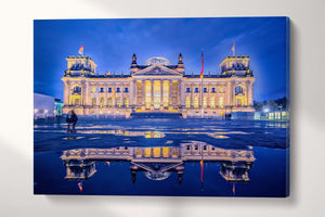 Berlin, The Reichstag Building Canvas Eco Leather Print, Made in Italy!