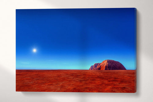 Uluru Ayers Rock Australia Canvas Eco Leather Print, Made in Italy!