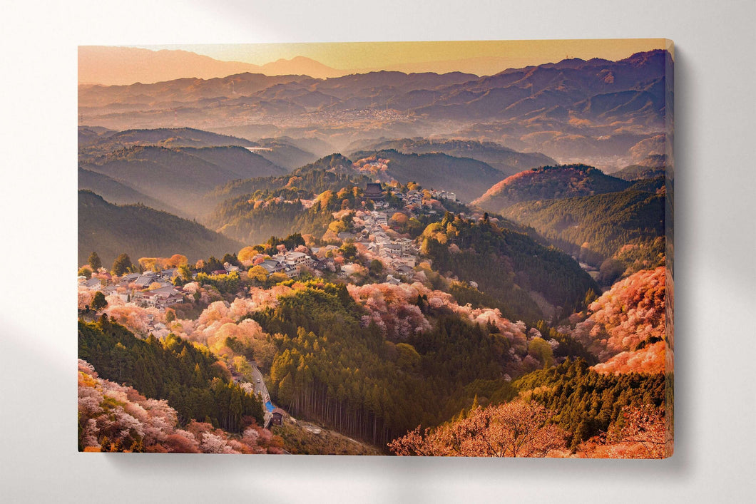 Yoshinoyama Japan cherry blossom in spring wall art canvas