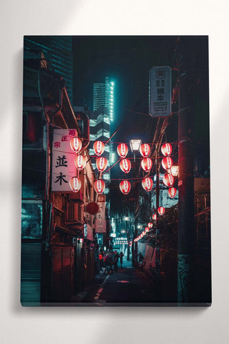 Tokyo street lantern wall art canvas