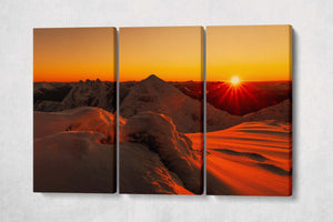 An Teallach Garve Wester Ross Northwest Highlands of Scotland Sunset Canvas Eco Leather Print 3 Panels