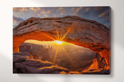 Mesa Arch Arches National Park Sunrise in Utah Canvas Eco Leather Print