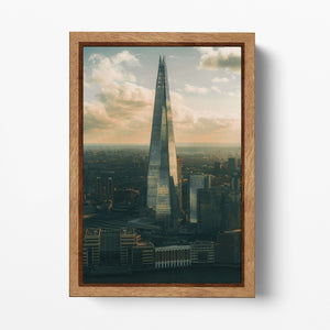 The Shard London Wall Art Home Decor Canvas Eco Leather Print Wood Frame
