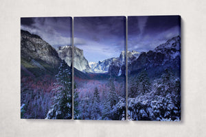 Tuolumne Meadows Half Dome Glacier Point Yosemite National Park Canvas Wall Art Eco Leather Print 3 Panels