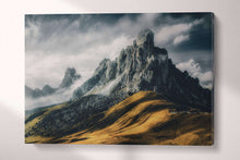 Charger l&#39;image dans la galerie, Passo Giau Dolomites Italy Mountains Wall Art Canvas Eco Leather Print