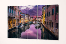 Laden Sie das Bild in den Galerie-Viewer, Venice Grand Canal at Dawn Canvas Eco Leather Print 5 Panels