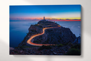Cap de Formentor Lighthouse Maiorca Canvas Eco Leather Print, Made in Italy!