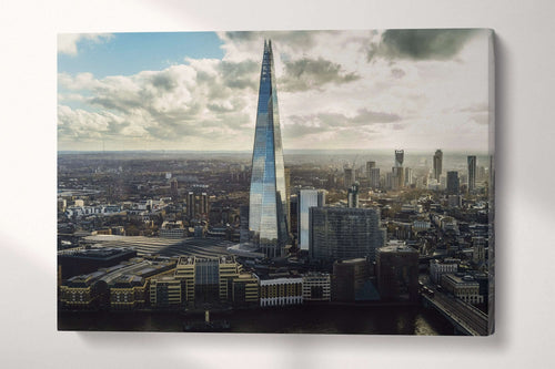 London The Shard Skyline Wall Art Home Decor Canvas Eco Leather Print