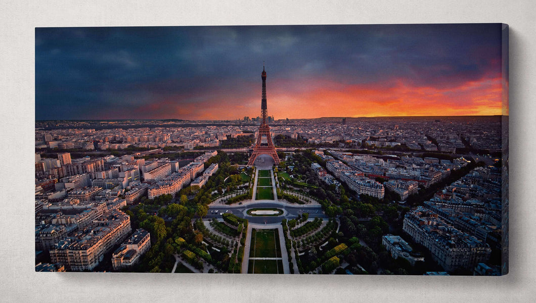 Paris Champ de Mars Eiffel Tower Garden Wall Art Eco Leather Print