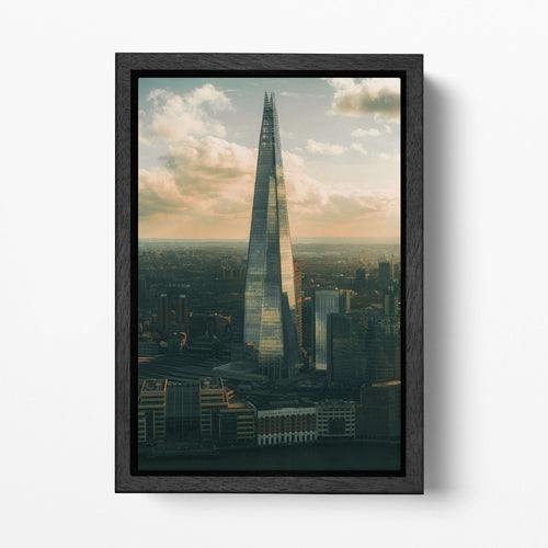 The Shard London Wall Art Home Decor Canvas Eco Leather Print Black Frame