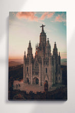 Load image into Gallery viewer, Tibidabo Amusment Park Temple of the Sacred Heart of Jesus Wall Art Home Decor Canvas Eco Lather Print