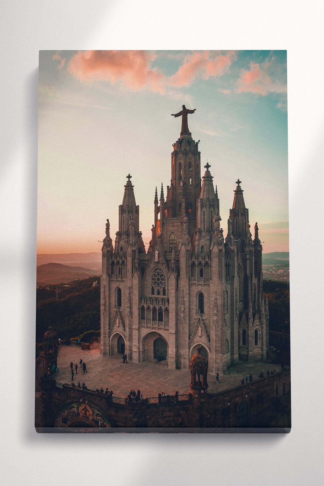 Tibidabo Amusment Park Temple of the Sacred Heart of Jesus Wall Art Home Decor Canvas Eco Lather Print