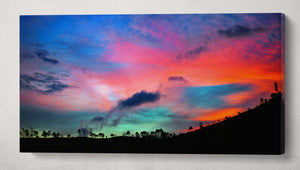 Ecuador Pinas Dramatic Sunset Canvas Eco Leather Print