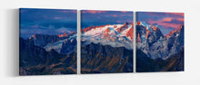 Charger l&#39;image dans la galerie, Marmolada Glacier, Colfosco, Italy at Dawn Wall Art Framed Canvas Print 3 Panels