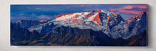 Charger l&#39;image dans la galerie, Marmolada Glacier, Colfosco, Italy at Dawn Wall Art Framed Canvas Print 100x30 cm