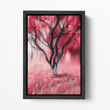 Load image into Gallery viewer, Red Tree Artwork Wall Art Home Decor Eco Leather Canvas Print Black Frame