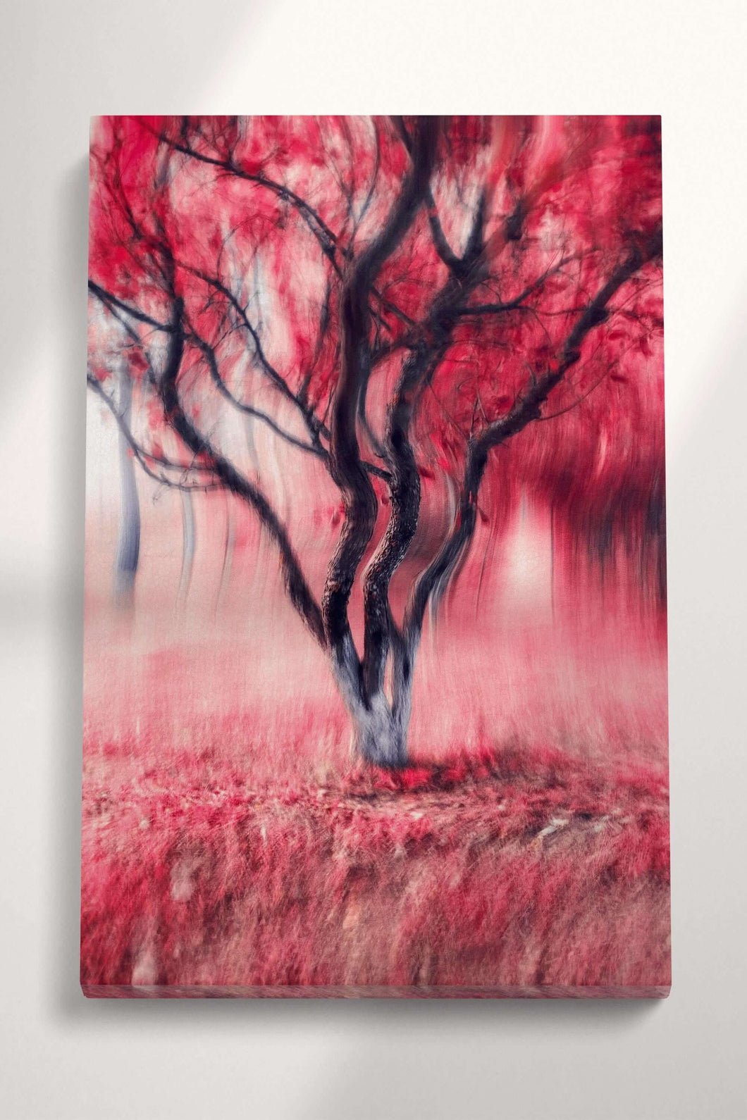 Red Tree Artwork Wall Art Home Decor Eco Leather Canvas Print