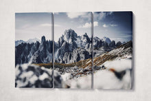 Laden Sie das Bild in den Galerie-Viewer, Cadini Di Misurina Dolomites Italy Mountains Wall Art Canvas Eco Leather Print 3 Panels