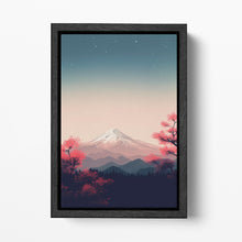 Load image into Gallery viewer, Fuji&#39;s Tranquil Bloom Canvas Japan Wall Art Eco Leather Print Black Frame