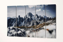 Laden Sie das Bild in den Galerie-Viewer, Cadini Di Misurina Dolomites Italy Mountains Wall Art Canvas Eco Leather Print 5 Panels