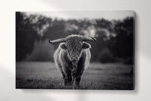 Load image into Gallery viewer, Brown Yak Single Panel Black and White Wall Art Eco Leather Print