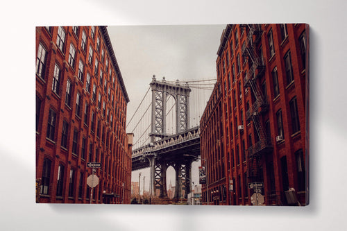 Manhattan Bridge DUMBO Brooklyn New York, USA Canvas Eco Leather Print