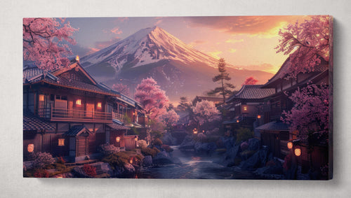 Cherry Blossom Japan Dreamscape Wall Art Home Decor Framed Canvas Print