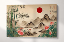 Carica l&#39;immagine nel visualizzatore di Gallery, Bamboo Peaks - Chinese Art Inspired Wall Decor Eco Leather Print Single Panel