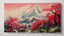 Load image into Gallery viewer, Majestic Pink Landscape: Mountain and Cherry Blossom Forest Single Panel