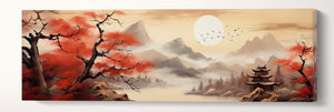 Autumnal Gradation in Japanese Landscape Wall Art Framed Canvas Eco Leather Print Small