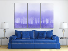 Carica l&#39;immagine nel visualizzatore di Gallery, Purple Trees in The Fog Canvas Home Decor Eco Vegan Leather Print
