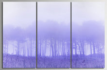Carica l&#39;immagine nel visualizzatore di Gallery, Nature Purple Trees in The Fog Canvas Wall Art Home Decor Eco Vegan Leather Print 3 Panels