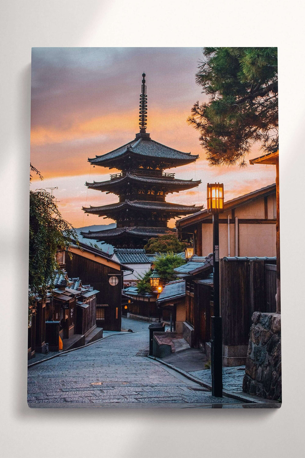 Kyoto Pagoda at dusk wall art canvas eco leather print framed