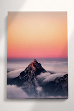 Carica l&#39;immagine nel visualizzatore di Gallery, Swiss Alps Sunset Canvas Wall Art Home Decor Eco Leather Print, Made in Italy!