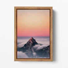 Carica l&#39;immagine nel visualizzatore di Gallery, Swiss Alps Sunset Canvas Wall Art Home Decor Eco Leather Print, Made in Italy!