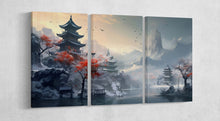 Charger l&#39;image dans la galerie, Japan snow mountains anime wall art 3 panel print